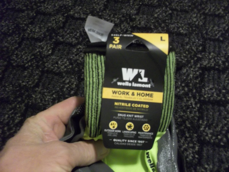 wells lamont Hi-Visibility Work Gloves  3 pair work&home nitrile coated