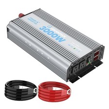 Power Inverter 3000 Watt, DC 12V to AC 110V 120V Converter Car 3000W GREY