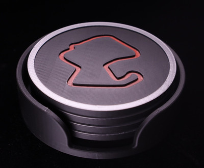 Laguna Seca Cup Coaster Set of 4 with Holder