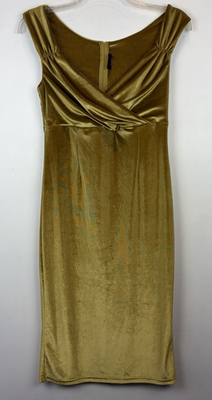 Steady Clothing Diva Wiggle Dress Womens Large Gold Pinup Rockabilly Event  USA | eBay