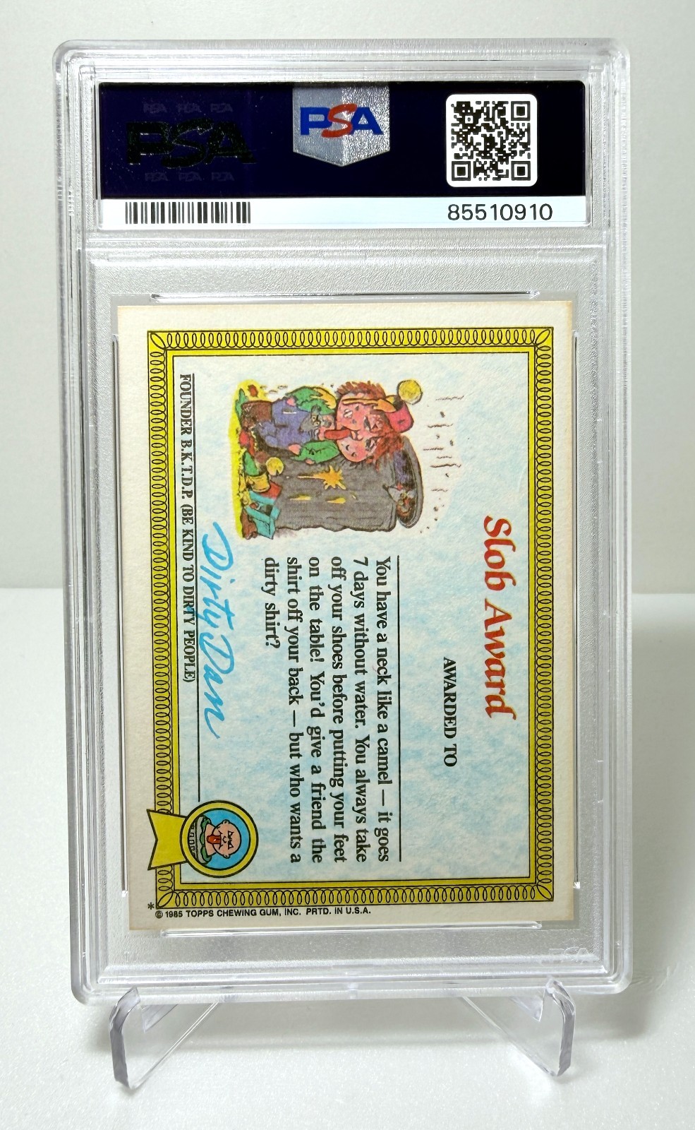 1985 Topps Garbage Pail Kids Series 1 - #41a Mean Gene - PSA 8 NM-MT view 2