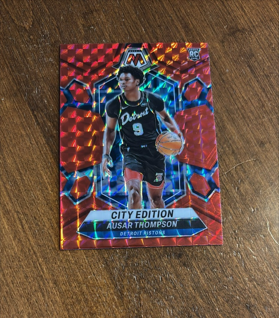 Ausar Thompson 2023 Mosaic City Edition Red Prizm Rookie #290 Reapers Pistons RC