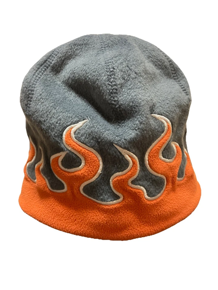 Gorro polar vintage LL Bean patrón llama niños talla mediana naranja gris Foto 2 de 4