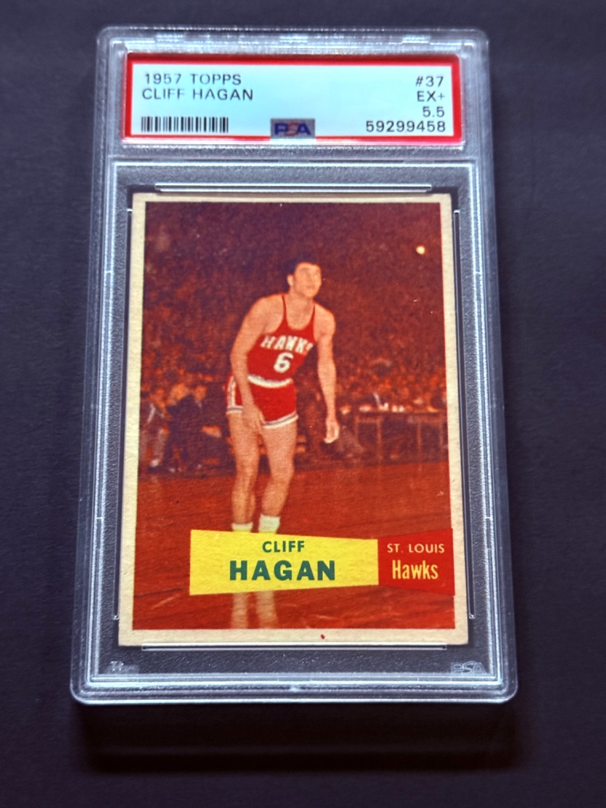 1957 Topps #37 Cliff Hagan (RC) Rookie PSA 5.5
