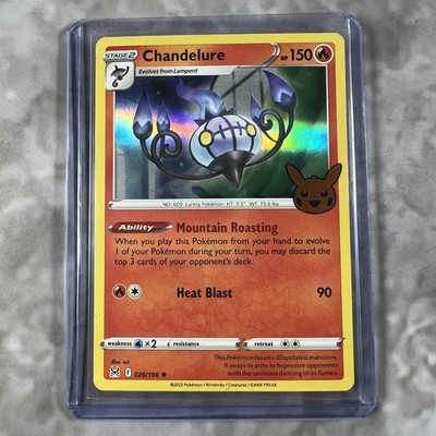 Pokemon TCG Halloween Trick or Trade Holo Trading Card & Loader Chandelure