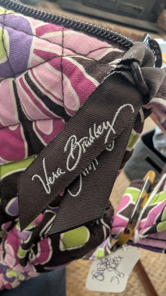 Новый Vera Bradley сумочка на плечо коричневый с розовый фиолетовый лайм цветы - Изображение 4 из 4