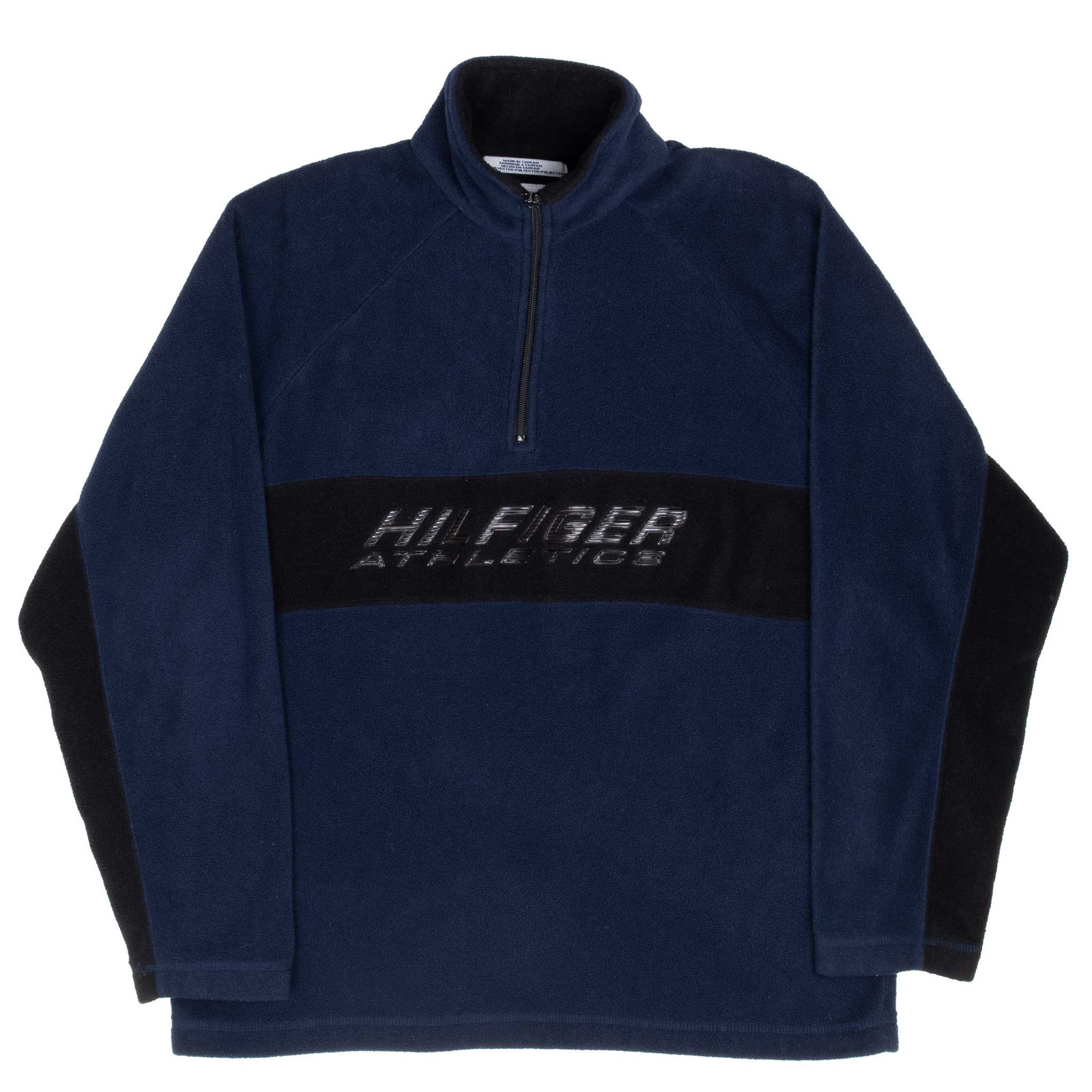 VINTAGE TOMMY HILFIGER ATHLETICS QUARTER ZIP FLEECE JACKET 1990S SMALL