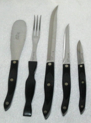 5 pc lot CUTCO Spreader 1768 Fork 1726 Carver Knife 1729 Petite 1721 Paring 1720