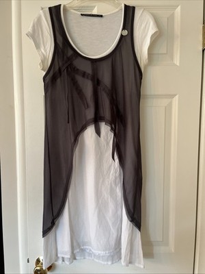 Mado et les autres Langenlook Two Piece White/Gray Midi Dress Size 38 (6-8)