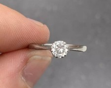 Platinum 1/2ct old cut diamond solitaire engagement ring, antique