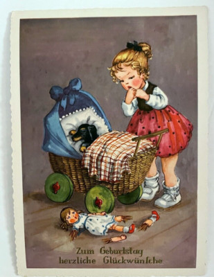 Zum Geburtstag Herzlichen Gluckwunlche Happy Birthday Vintage Postcard Germany