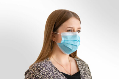 Mund- und Nasen-Maske / Behelfsmaske blau 25er