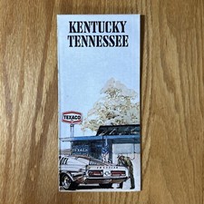 Texaco Map Kentucky Tennessee Louisville Nashville 1975 Gas Oil Advertising