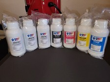 DTF Ink for DTF printers, Epson: Includes CMYK  3 White 8 oz Bottles