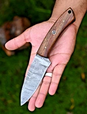 Custom Hand Made Forged Damascus Steel Fix Blade Camping Hunting Knife 2898