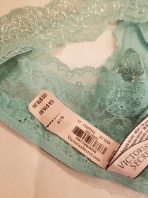 Victoria Secret DREAM ANGELS Lace Thong Panty New With Tags Sea Glass Green