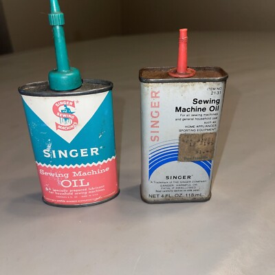 Vintage Two Singer Oil Cans