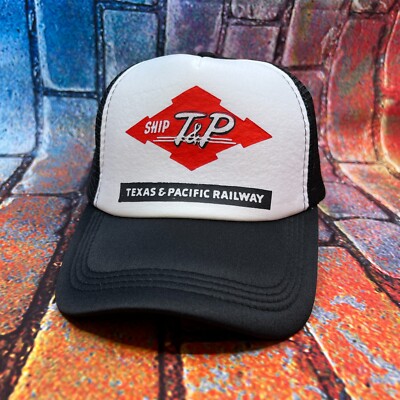 T&P Texas & Pacific Railway Unisex Trucker Hat Black Snapback Defunct Railroad