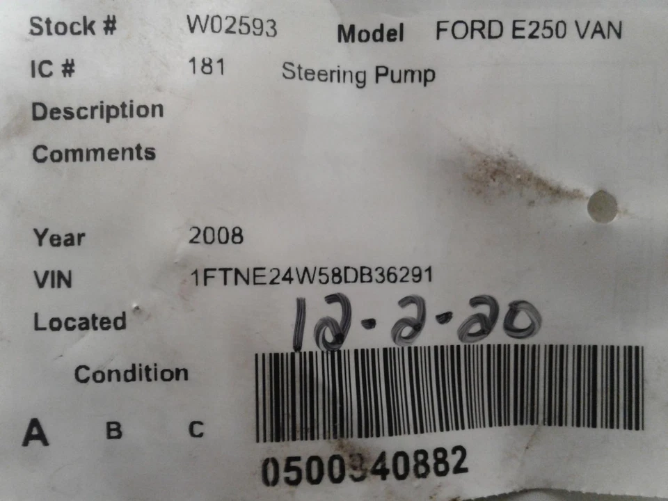 Bomba de dirección asistida usada se adapta a: camioneta Ford e250 2008 gasolina grado A Foto 4 de 4