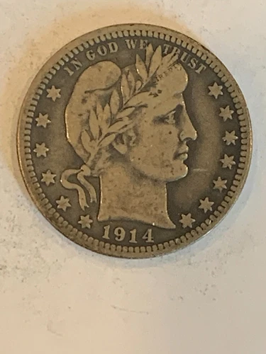 1914 p Barber Quarter