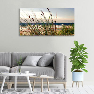 Tableau Déco Verre Trempé Tulup 100x50cm - Dunes Côtières Paysage Moderne - Neuf