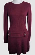 $59 Bcx Women's Red Juniors' Knit Short Sweater Long Sleeve Dress Size XS