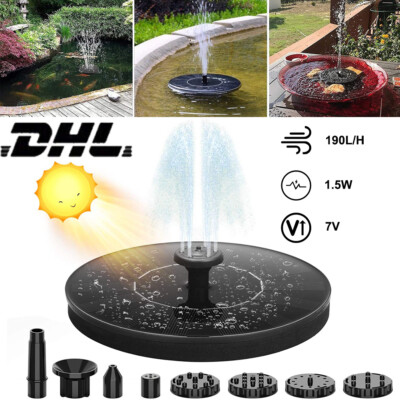 Springbrunnen Solarpumpe Teichpumpe Brunnen Solar Font?ne Garte Wasserspiel 1.5W