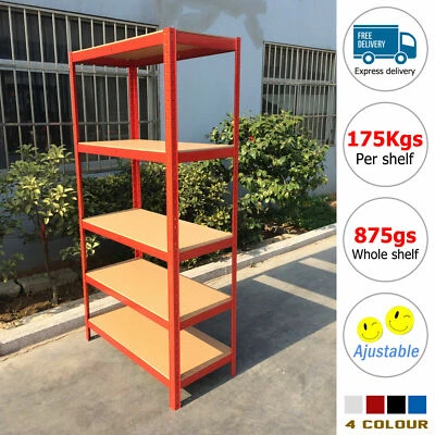 Garage Storage Shelves Heavy Duty Racking Workshop Shelves 5 Tier 150CM/180CM UK