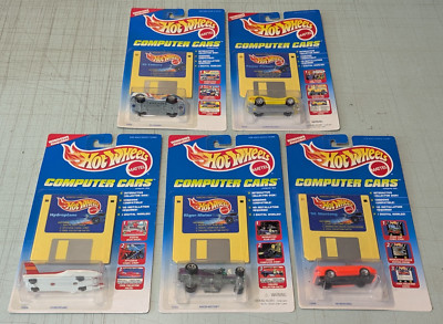 Set of 5 Hot Wheels Computer Cars NEW 1995 Interactive Collector Disk