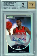 2007-08 Bowman Chrome Refractors Rookie Autographs #152 Greg Oden AU 
