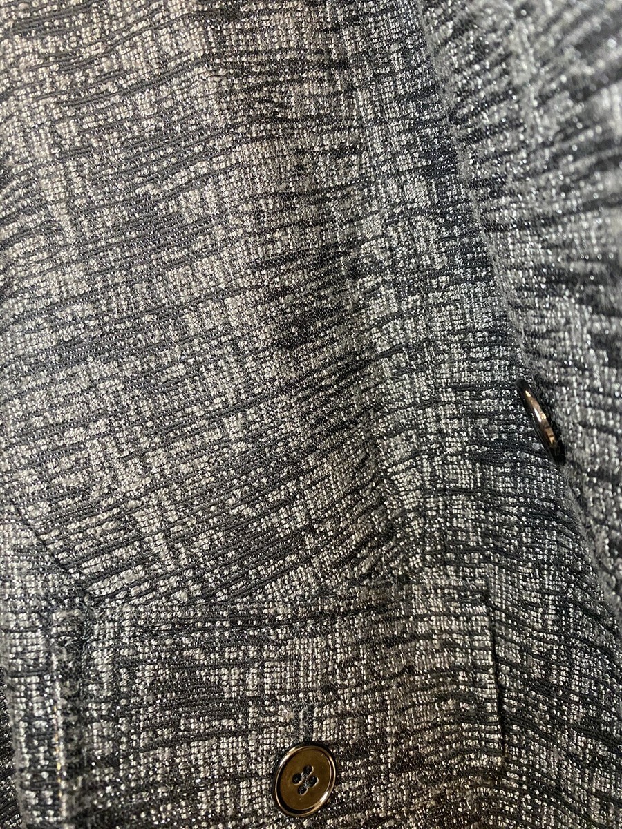Vintage D&G Tweed Cropped Jacket Dolce Gabbana Black Grey Animal
