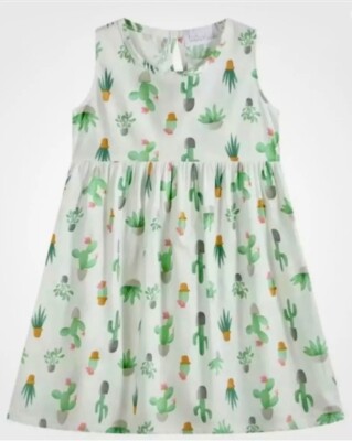 NWT Girls (Lil Cactus) Tutu and Lulu White Knit Cactus Print Dress Size 5-6