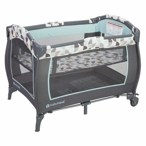 Foldable Full-Size Deluxe Bassinet Nursery Center w/ Mobile, NB to 4M, Turquoise - Picture 2 of 5