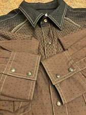 Wranglers Men  s Rock 47 Embroidered Long Sleeve Pearl Snap Western Shirt Large