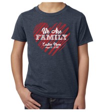 Family Heart with custom Name and Date - Family Reunion youth T-shirts