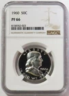 1960 USA PROOF FRANKLIN HALF DOLLAR 50C COIN NGC PF 66