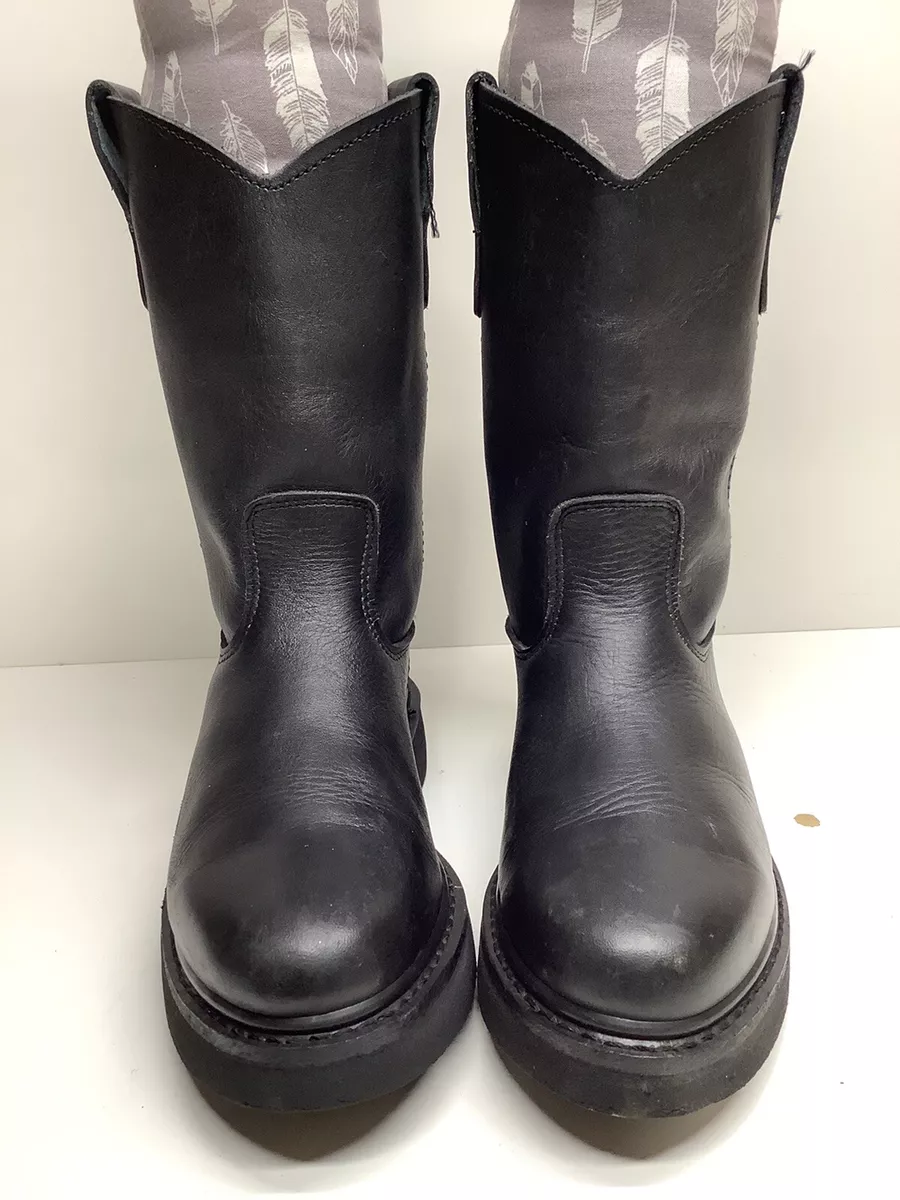 VTG MENS AMERICAN WELT WORK BLACK BOOTS SIZE 6 DEFECTS eBay