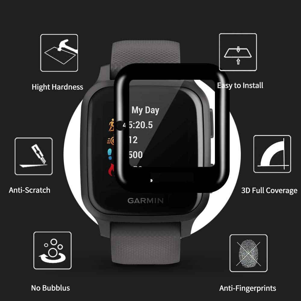 For Garmin Venu SQ Full Cover Tempered Screen Protector eBay
