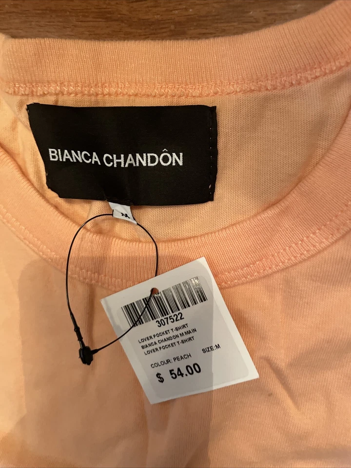 Camiseta Bianca Chandon Lover/Talla M/Hombre/Negro Melocotón/Algodón Rara Foto 3 de 4