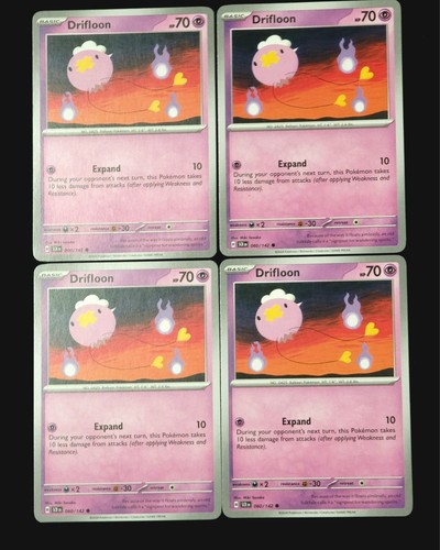 4X Pokemon TCG Drifloon 060/142 S&V Stellar Crown Regular Card English 2024 NM
