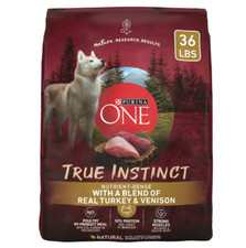 Purina ONE True Instinct Dry Dog Food, High Protein Real Turkey Vension, 36 lb