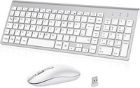 Cimetech Tastatur Maus Set Kabellos, 2.4G Ultraslim Full Size Kabellose Tastatur