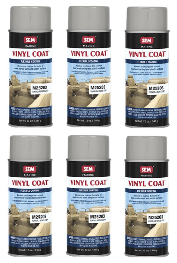 SEM Marine Vinyl Plastic Coating GREY Aerosol 12 M25203 (6