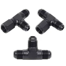 LokoCar 6AN/8AN Flare Male Tee Fitting Adapter with AN6/8AN Female Swivel Black