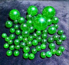 High Quality Green Round Bead 6 Star Sapphire...