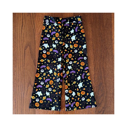 Halloween Print Pants Vintage Fabric Halloween Novelty Pants Ghost Pumpkin Bats - Picture 6 of 9
