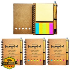 4pc Spiral Notebooks and Pen Sets, 5.7x4.1", 60 Sheets