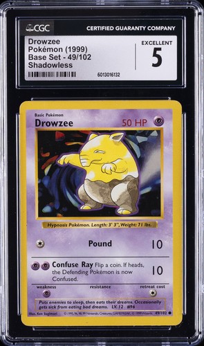 Drowzee (Shadowless) graded CGC 5 for sale on eBay