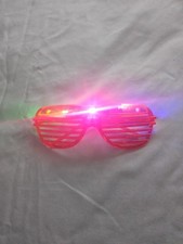 Light Up Red LED Novelty Rave Party Glasses 1 Pair Of Glasses