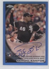 2010 Topps Chrome Rookie Auto Blue Refractor 12/199 Sergio Santos #211 Auto 4r2